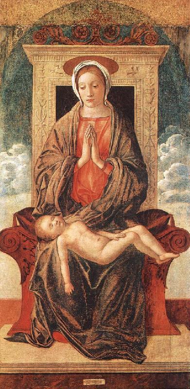BELLINI, Giovanni Madonna Enthroned Adoring the Sleeping Child jhkj